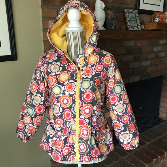 Hanna Andersson Other - Hanna Anderson Yellow Gray Floral Jacket 140 Sz 10